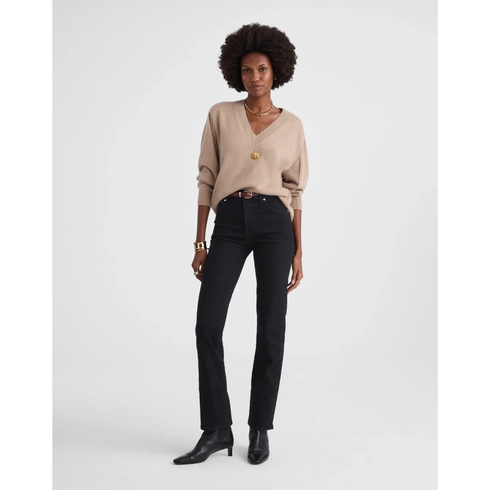 MADEWELL The Longline Straight Jean 26 Black Frost Comfort Stretch NWT B32